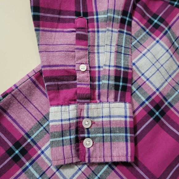 J. Crew Women's Pink Plaid Flannel Button-Down Cotton Shirt - Picture 11 of 16